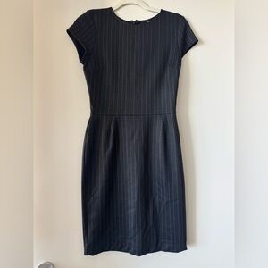 Aqua Black Sheath Midi Dress with Cap Sleeves.